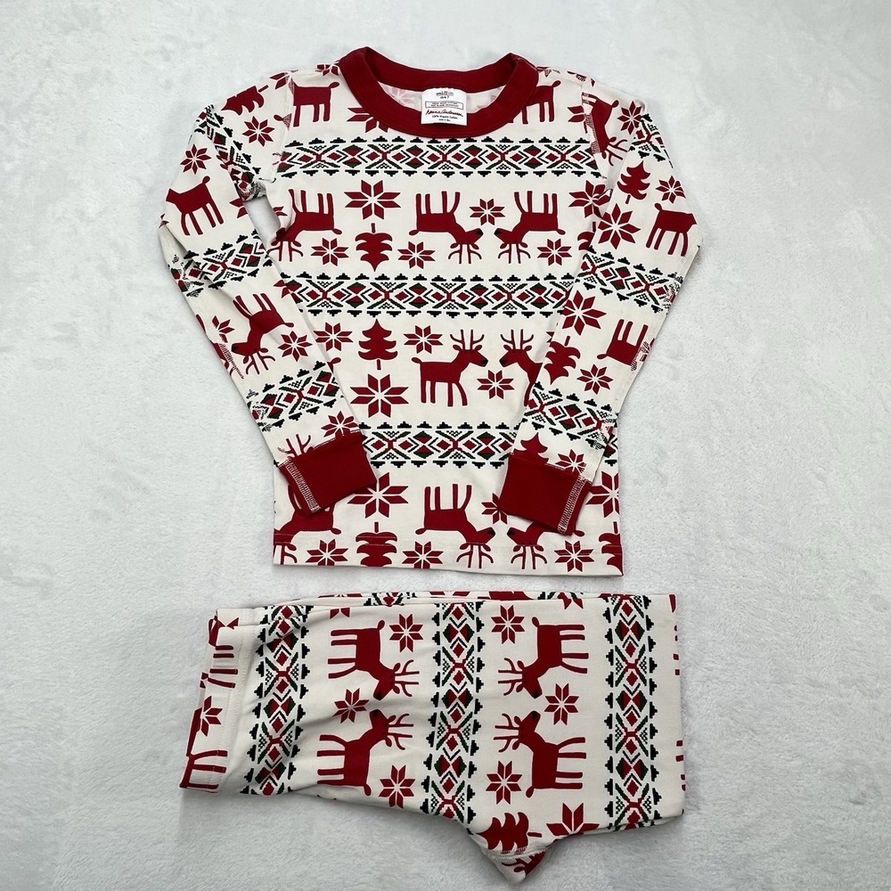 Hanna Andersson Organic Cotton Christmas Pajamas Unisex Kids 6-7 Holiday Winter